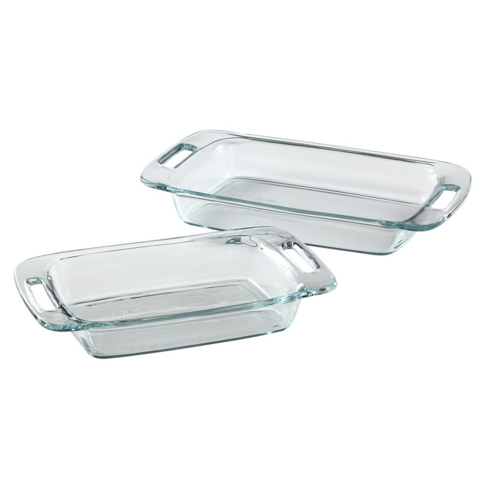 Pyrex bakeware with glass lids